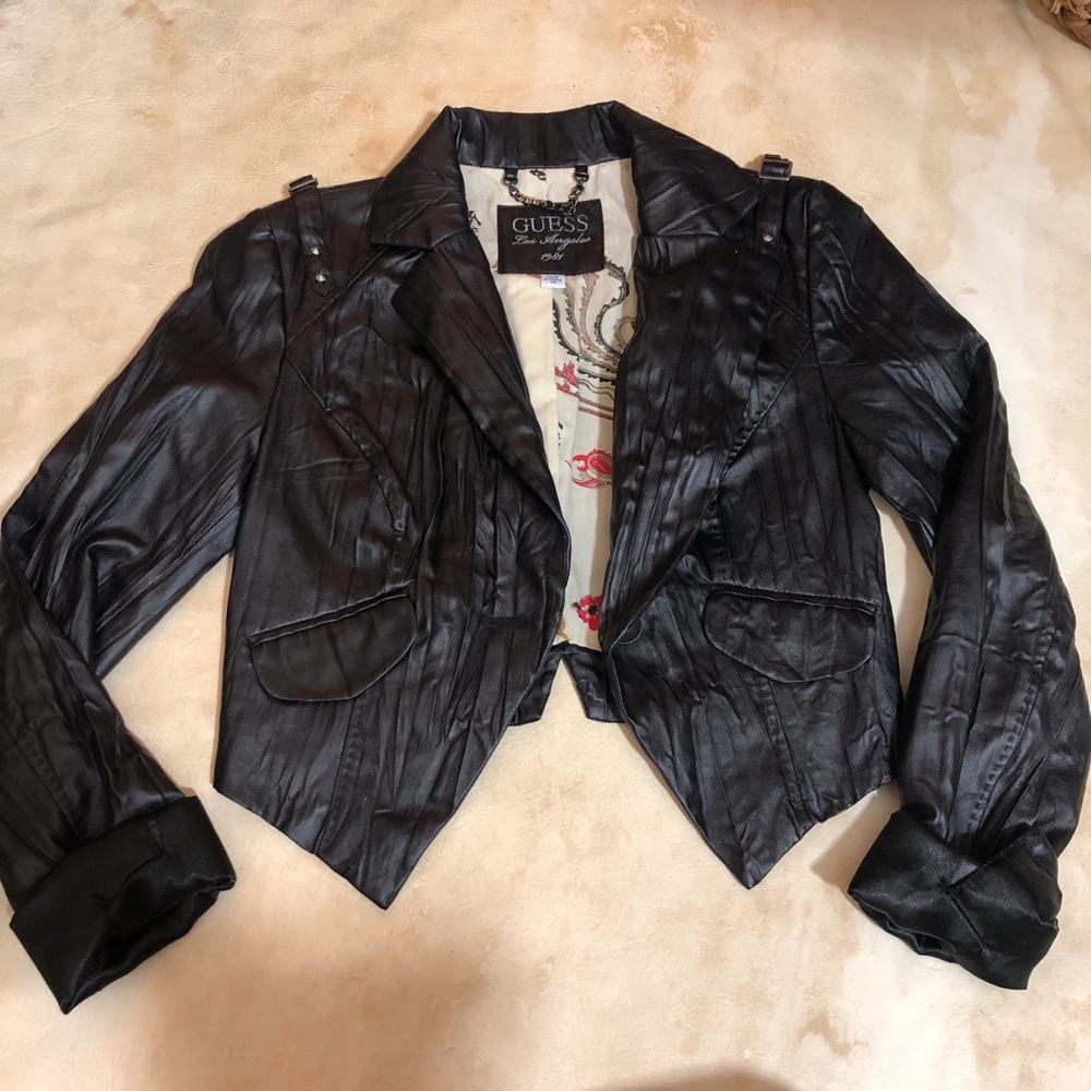 Guess Crop Leather Jacket